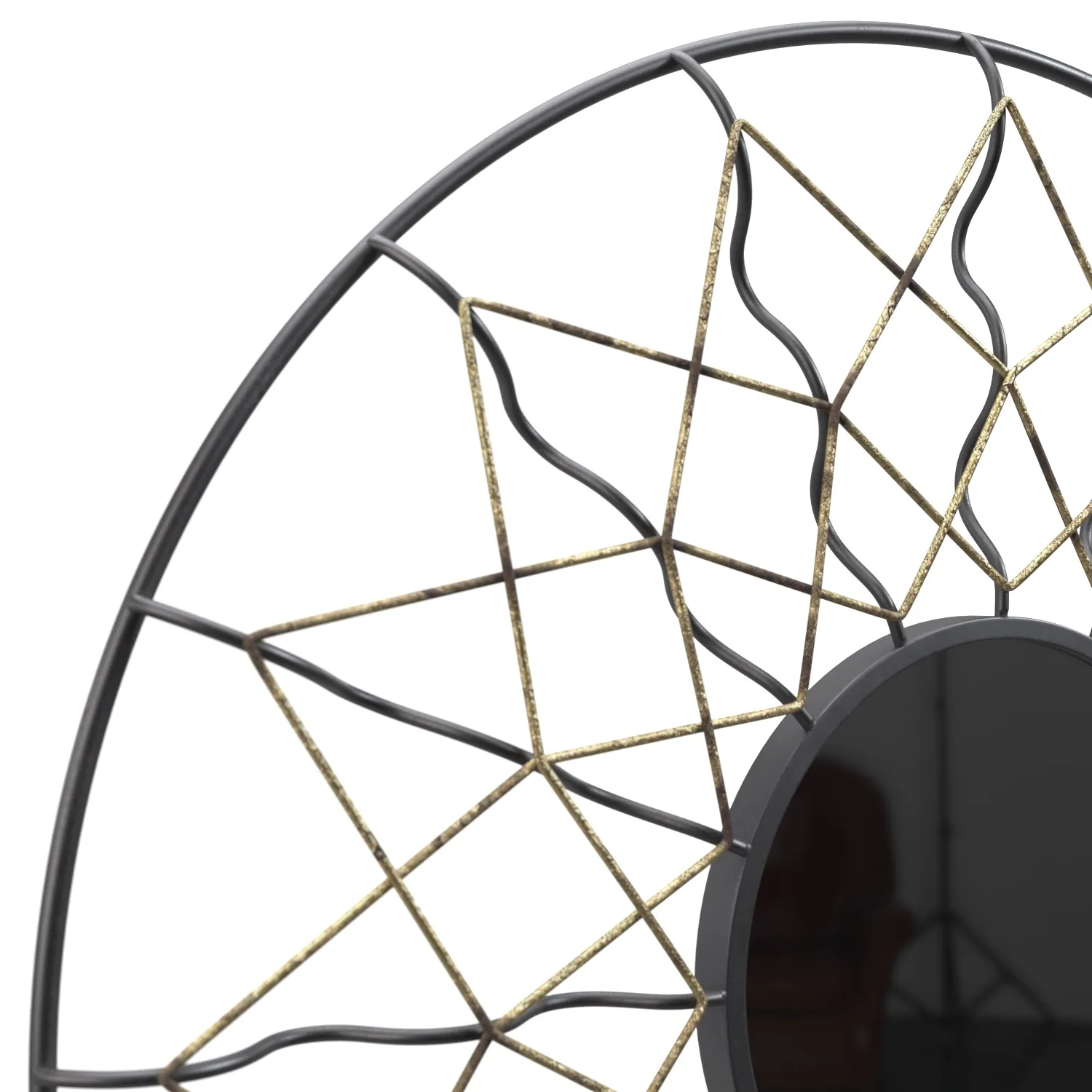 Axxis 34 12W Black Antique Silver Metal Mirrored Wall Art PBR 3D Model_05